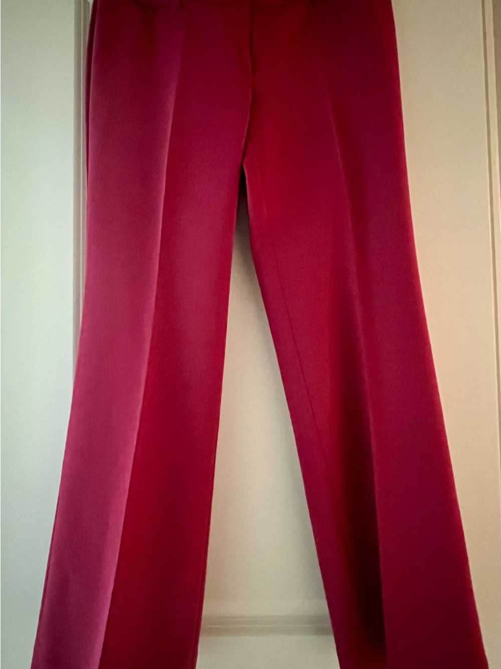 LOFT Wide Leg Pants in Deep Cranberry